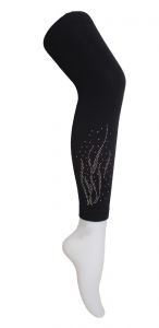 Girl Leggings blickdicht, Besatz mit Strass/Glitzer 